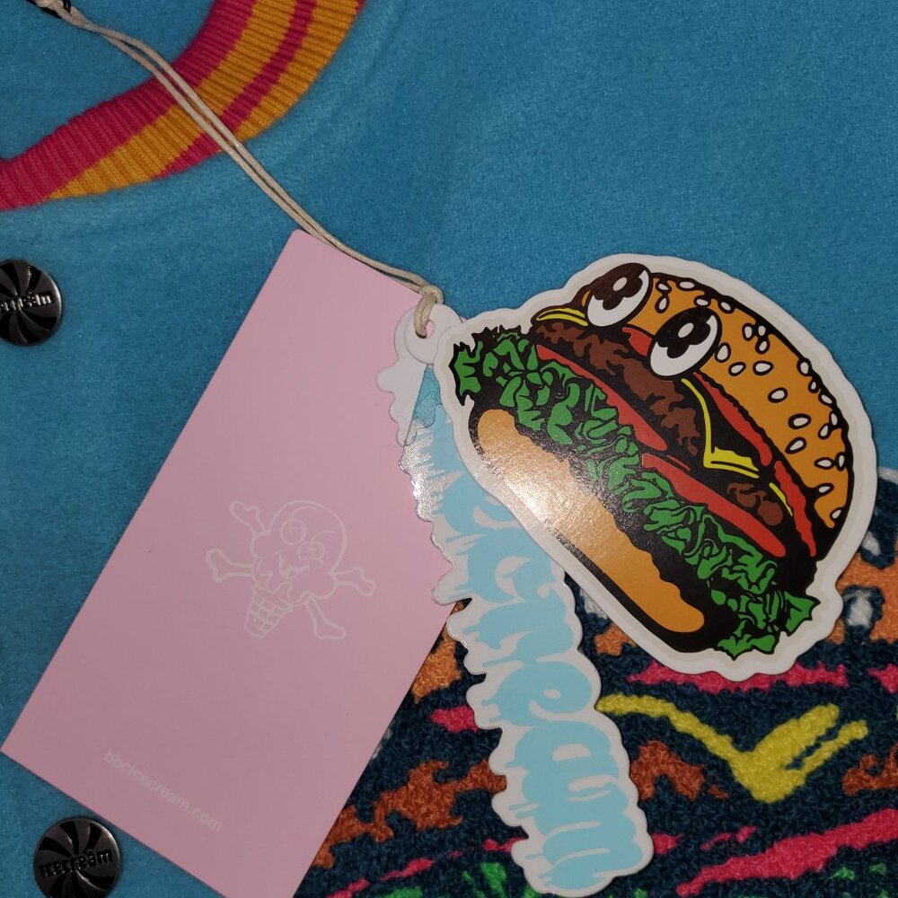 MENS ICE CREAM X VANDY COLAB LETTERMAN JACKET XX-LARGE - Picture 7 of 9